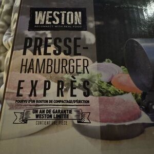 Weston Single Burger Press For 4 1/2" Diameter Patties 1/4" to 1 1/4" Thickness